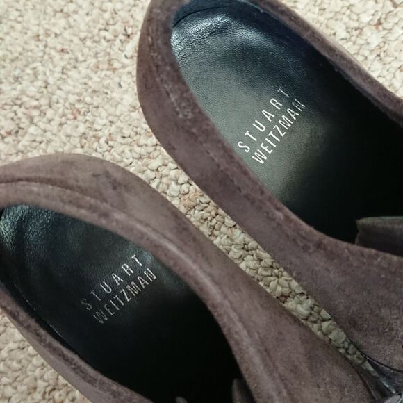 Stuart Weitzman gray lace up oxfords ankle bootie size 7M - Picture 8 of 12